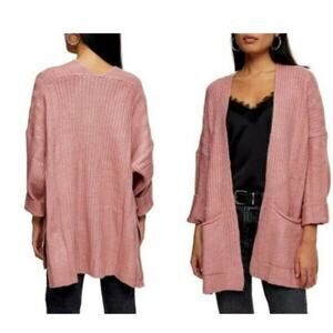 NWT Topshop Open Front Chunky Ribbed Long Cardigan US Size 8-10 oversize